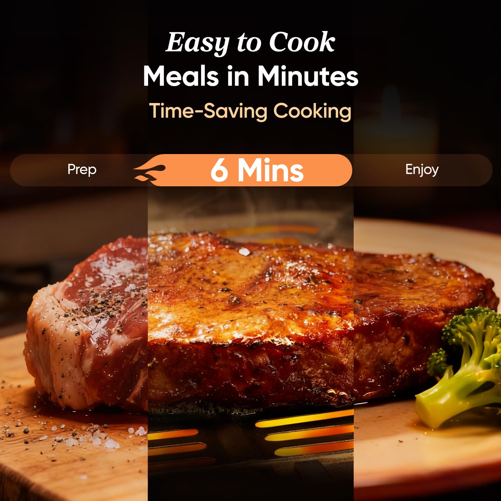 Air Fryer Pro 5QT Gray | Ceramic Nonstick | 7 Presets & 130+ Recipes